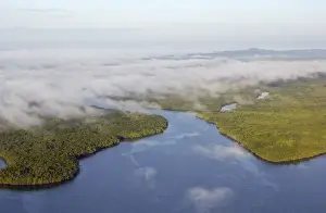 Sulu Sea and rainforest on shore near Sandakan