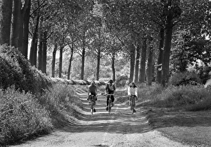 Summer cycling in Ashleworth, Gloucestershire, England