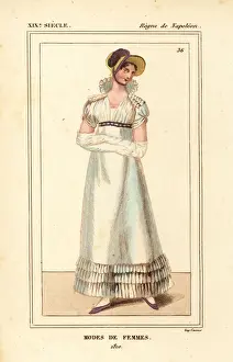 Jacob Prints: Summer dress, French womens fashions, Napoleonic era, 1810