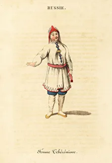 Librairie De Gide Fils Prints: Summer dress of a Mari woman, 18th century