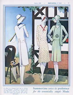 Collarless Prints: Summer Frocks 1929