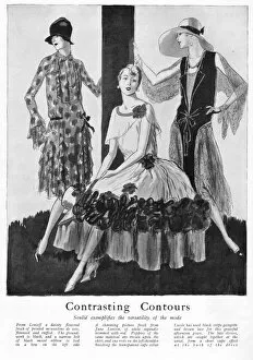 Images Dated 10th August 2014: Three Summer gowns from Paris 1927