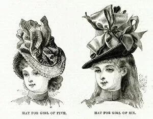 Images Dated 13th October 2017: Summer hats for young girls 1886