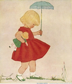 Girl Walking with Doll