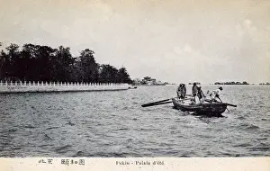 Beijing Prints: The Summer Palace, Beijing, China - Boat on Kumning Lake
