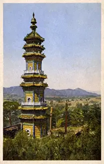 Beijing Prints: Summer Palace - Beijing, China - Yuan Ming Yuan Pagoda