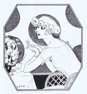 Guiseppe Prints: A summer time art deco sketch by G. Peres, London, 1923