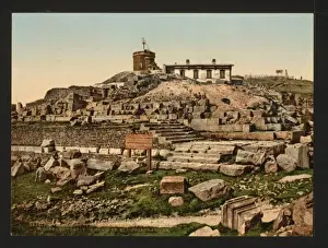 Summit of the Puy de Dome and ruins of the temple Mercury, C