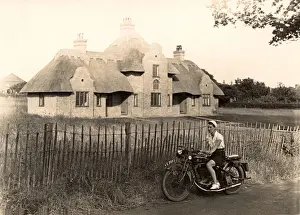 Sun Beam Prints: Sunbeam motorcycle, Norfolk Broads, 1933