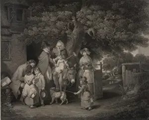 Sunday morning, a cottage family going to church