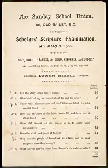Bailey Prints: Sunday School Exam Paper