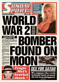 Eighties Gallery: Sunday Sport - World War Two Bomber Found on Moon