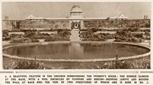 Lutyens Prints: Sunken garden of the Viceroys house in New Delhi, India