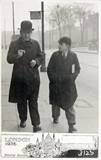 Overcoat Gallery: Sunny Snaps Candid Street Photograph, reproduced on a postcard Date: 1936