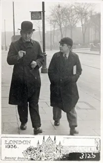 Images Dated 22nd April 2021: Sunny Snaps Candid Street Photograph, reproduced on a postcard Date: 1936