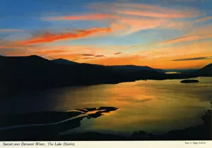 Dusk Collection: Sunset over Derwent Water, The Lake District