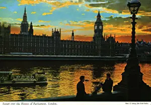 Sunset Prints: Sunset over the Houses of Parliament