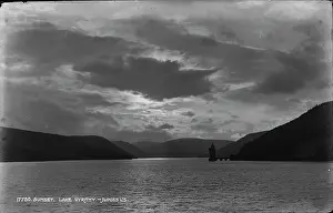 Powys Prints: Sunset at Lake Vyrnwy