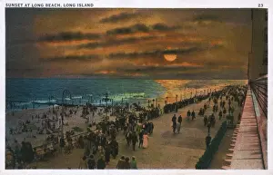 Esplanade Prints: Sunset at Long Beach, Long Island, New York, USA
