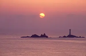 Sunset over Longships Lighthouse