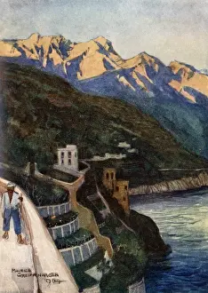 Terraces Prints: Sunset at Minori, Campania, Italy
