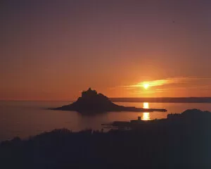 Michael Collection: Sunset at St Michaels Mount, Cornwall
