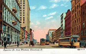 Superior Prints: Superior Street from Viaduct, Cleveland, Ohio, USA