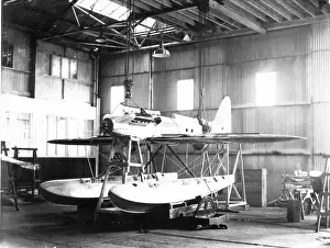 Supermarine Prints: The Supermarine S5 during erection in 1927