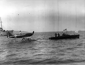 Towed Prints: Supermarine S6 N247 FO Waghorn being towed in