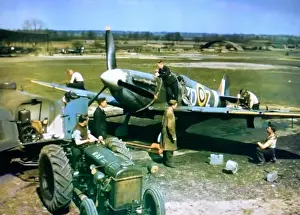 Spitfire Prints: Supermarine Spitfire IX-being armed and pre flighted of