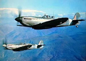 Aloft Gallery: Supermarine Spitfire IX pair of No 241 Squadron aloft N