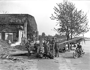 Advanced Prints: Supermarine Spitfire MkIX with wrecked Messerschmitt Bf 109G
