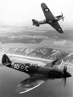 Supermarine Prints: Supermarine Spitfire PRXIX PM631 and Hawker Hurricane