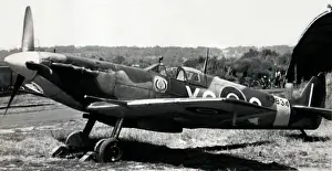 Spitfire Prints: Supermarine Spitfire Vb (forward view, parked) of W3834