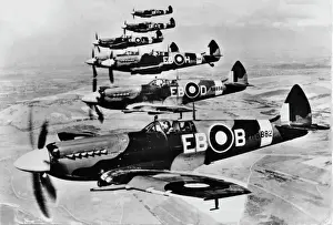 Supermarine Prints: Supermarine Spitfire XII in echelon of No41 Sdn