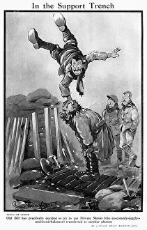 Silly Gallery: In the support trench by Bruce Bairnsfather, WW1 cartoon