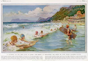 Resorts Collection: Surf riding at Muizenburg on the Cape Coast