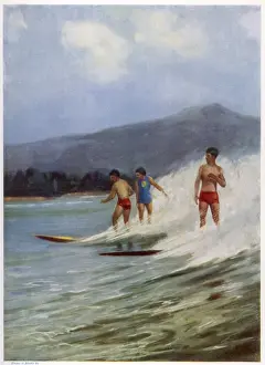 Surfing Prints: Surfing in Hawaii 1913
