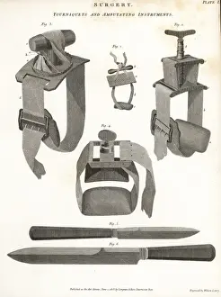 Surgicalequipment Prints: Surgical equipment from the 19th century