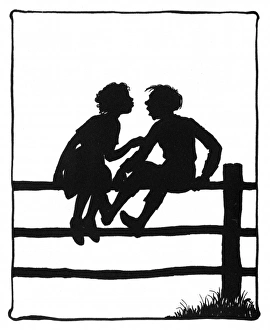 Images Dated 17th October 2011: Susan and Dunderpate sitting on the fence
