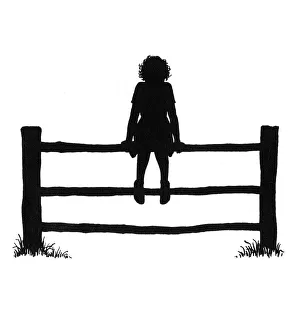 Images Dated 17th October 2011: Susan sits alone on the fence