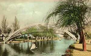 Bedford Collection: The Suspension Bridge and River Ouse, Bedford