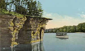 Folder Prints: Where the swallows live, Wisconsin River, Wisconsin, USA Date: 1932