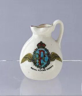 Images Dated 3rd February 2012: Swan china miniature jug - crest of the Royal Flying Corps