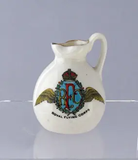 Swan china miniature jug - crest of the Royal Flying Corps