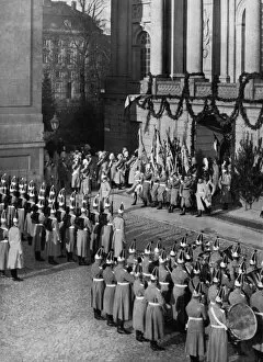 Swearing Collection: Swearing in of army recruits at Potsdam, 1913