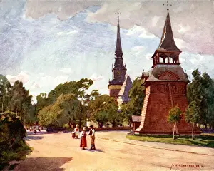 Mora Prints: Sweden / Mora / Church 1927