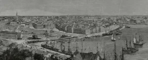 Stockholm Prints: Sweden, Stockholm. General view of the city