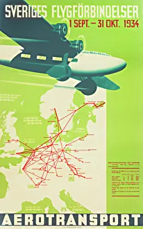 Images Dated 24th May 2012: Swedish airline poster