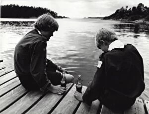 Swede Gallery: Swedish boy scouts on a jetty